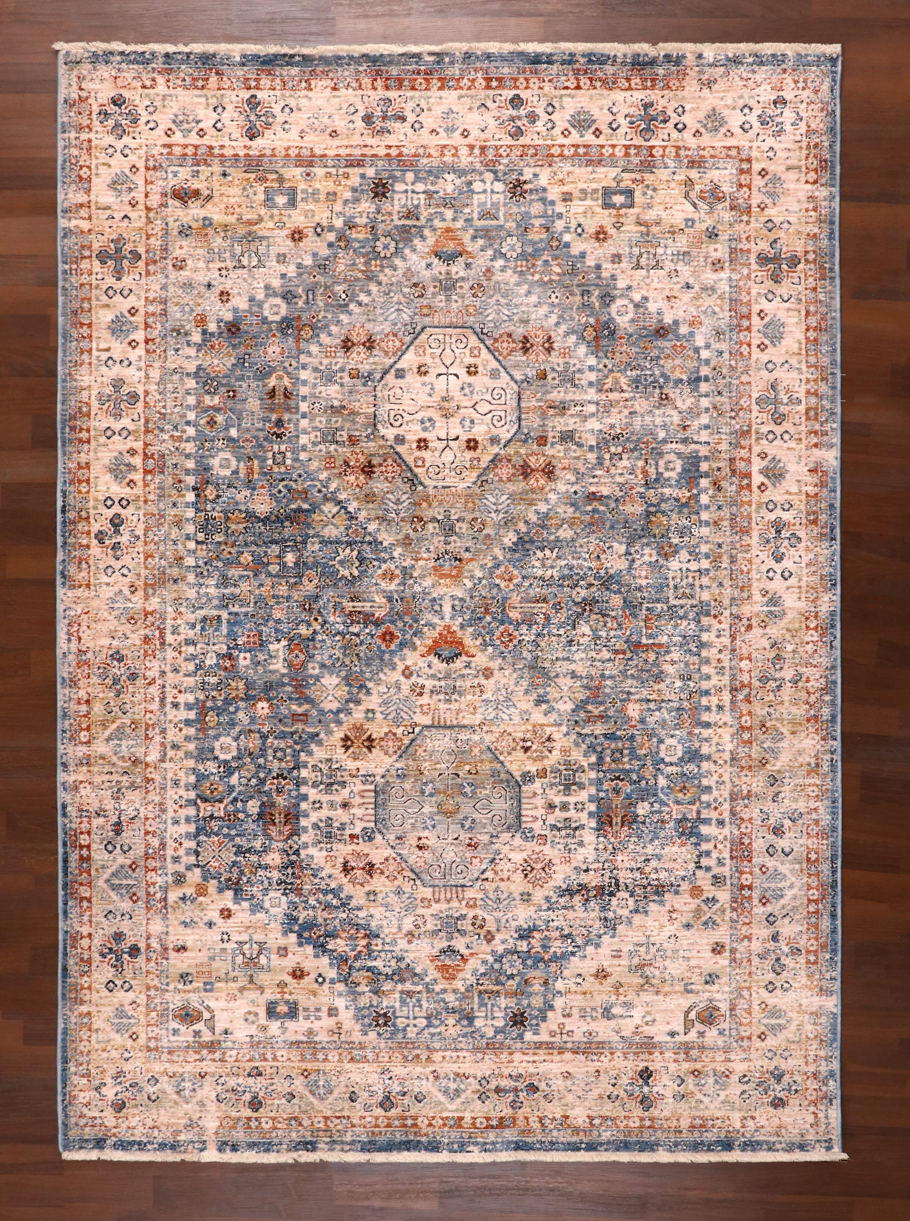 Royal Anatolian Medallion Rug in Sapphire & Rust – Nayyer Carpets