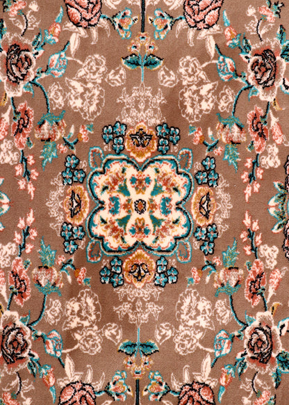 Traditional Persian-Style Silk-Touch Rug
