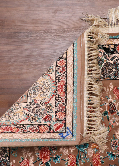 Traditional Persian-Style Silk-Touch Rug