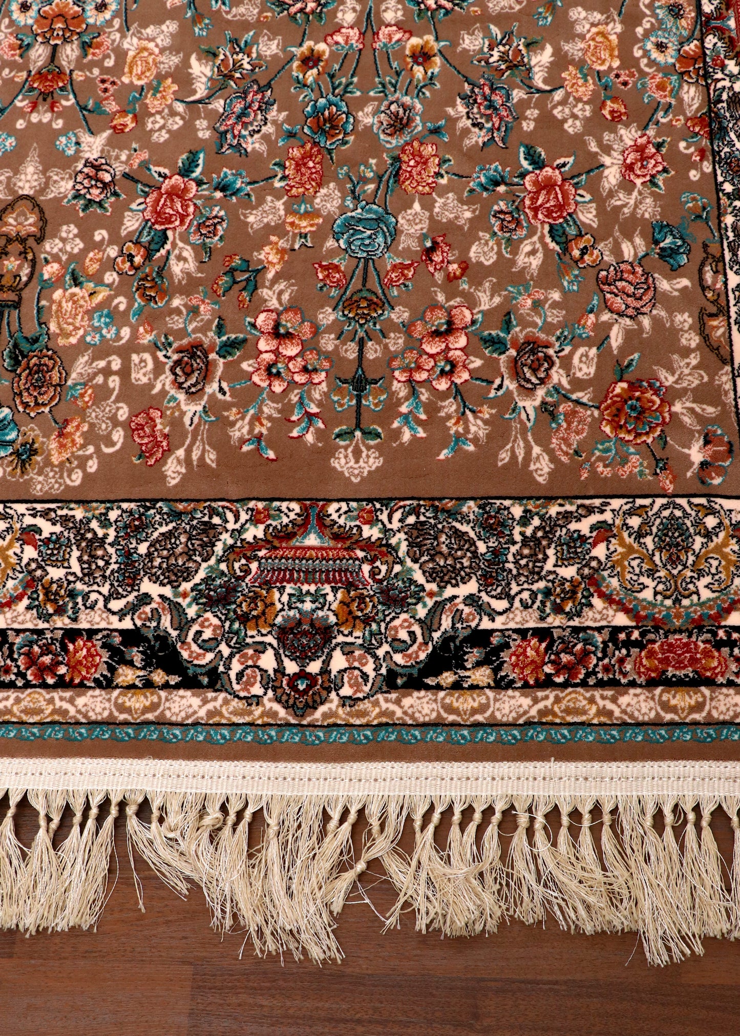 Traditional Persian-Style Silk-Touch Rug