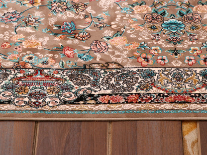Traditional Persian-Style Silk-Touch Rug