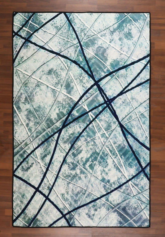 Abstract Seafoam Line Rug