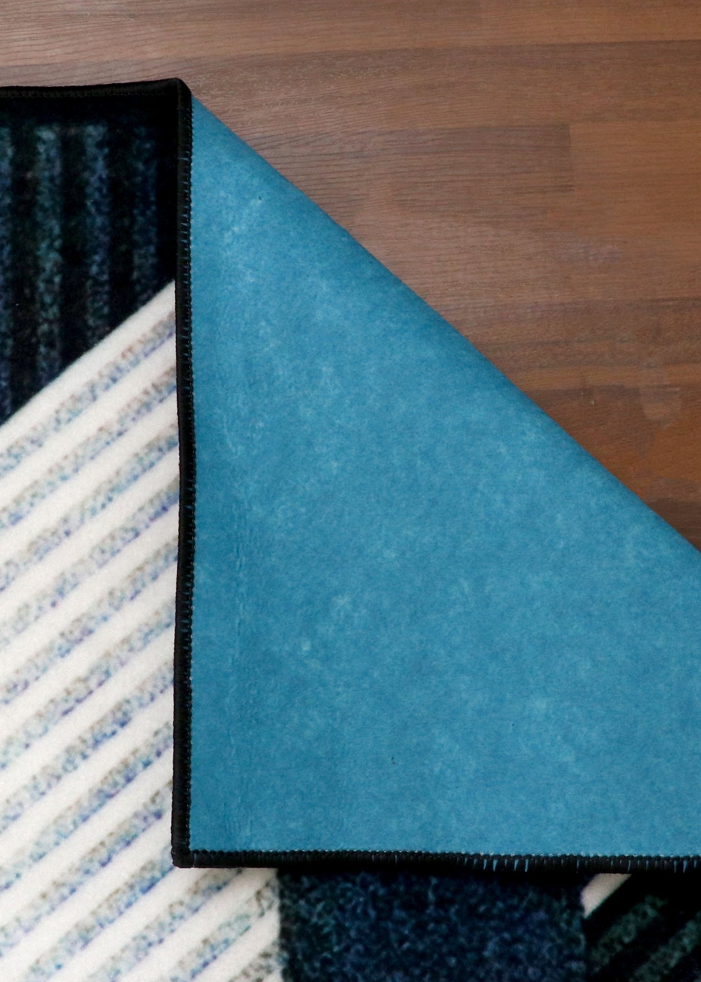 Modern Navy & Teal Geometric Rug