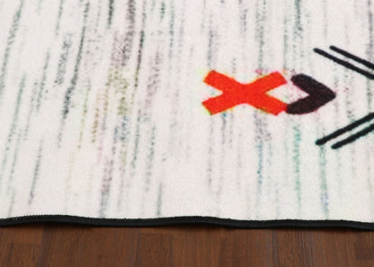 Tribal Fusion Geometric Non-Woven Rug