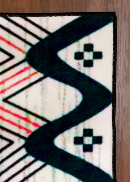 Tribal Fusion Geometric Non-Woven Rug