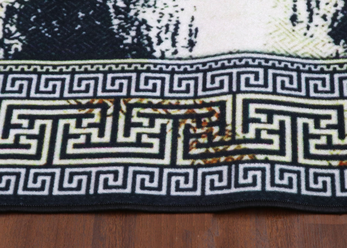 Ink-Blot Greek Border Rug