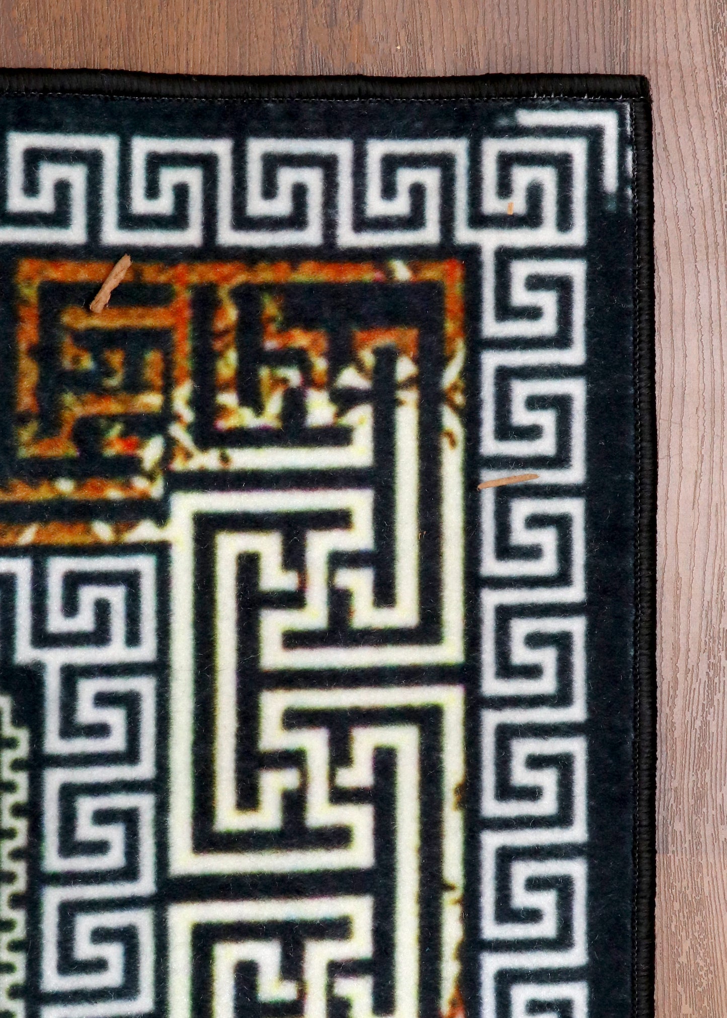 Ink-Blot Greek Border Rug
