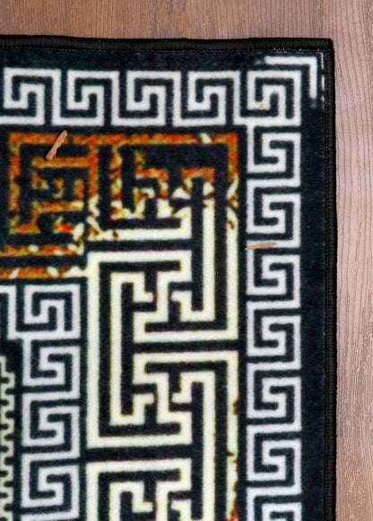 Ink-Blot Greek Border Rug