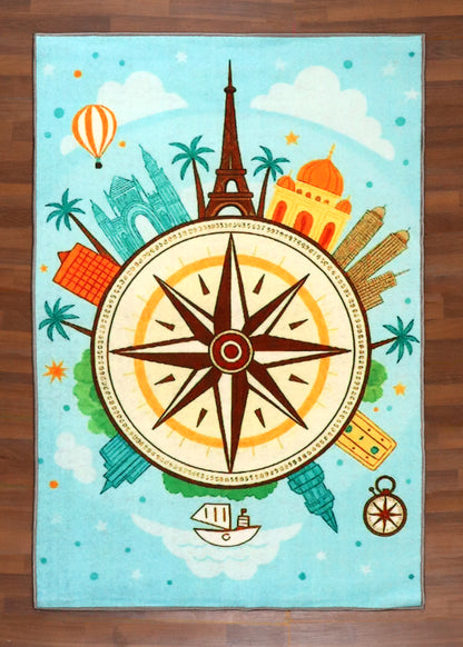 Little Explorer World Map Rug