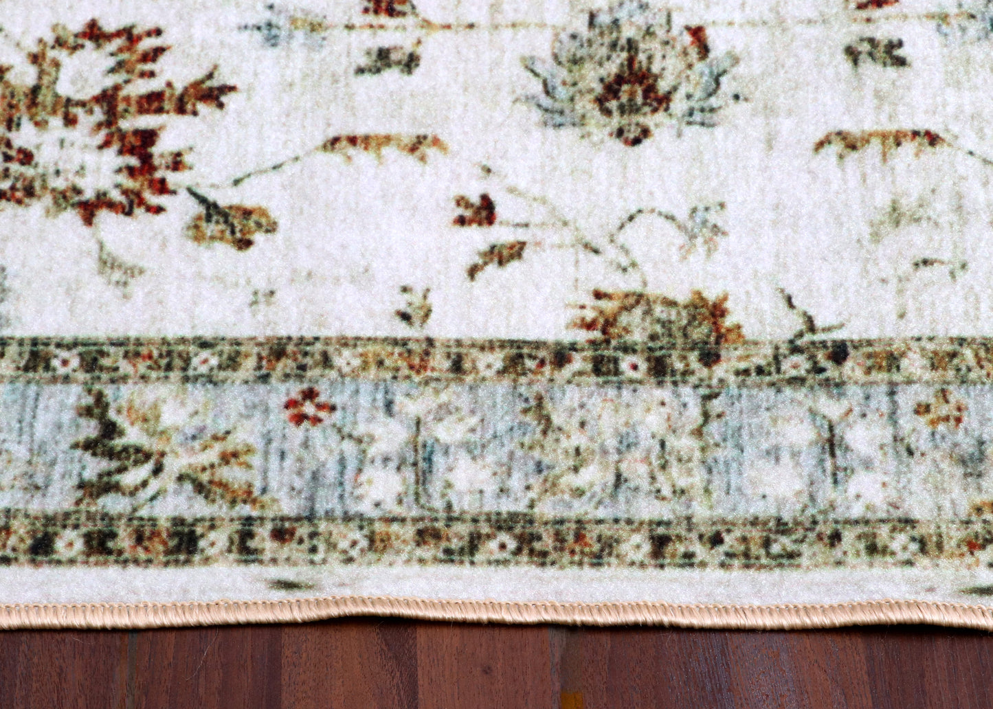 Sage & Ivory Floral Motif Rug