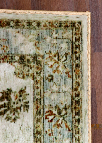 Sage & Ivory Floral Motif Rug