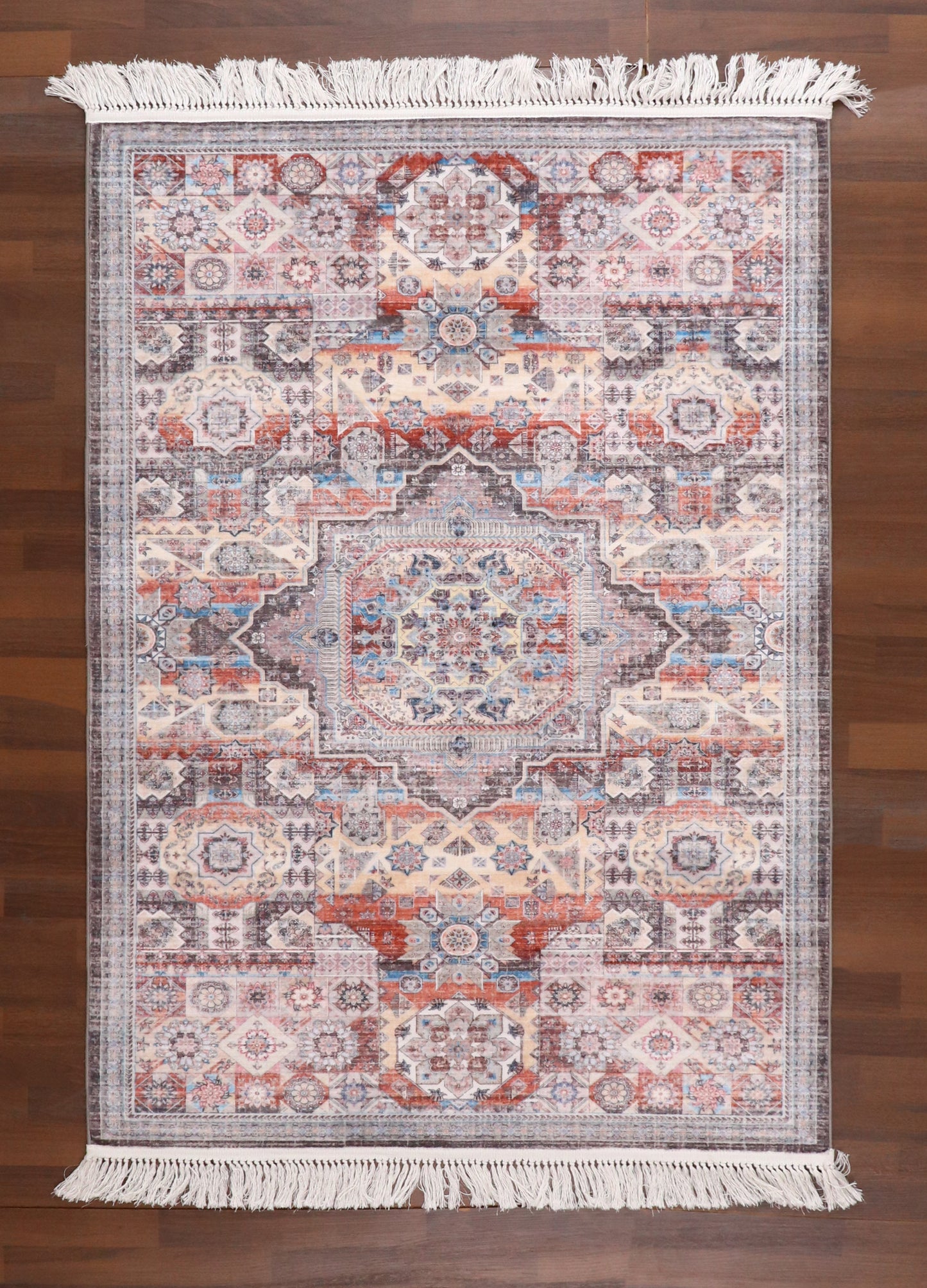 Regal Amber & Rust Medallion Area Rug