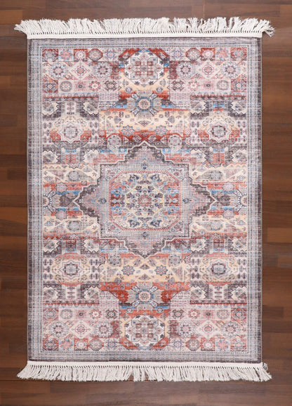 Regal Amber & Rust Medallion Area Rug