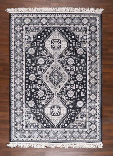 Obsidian Geometric Medallion Rug