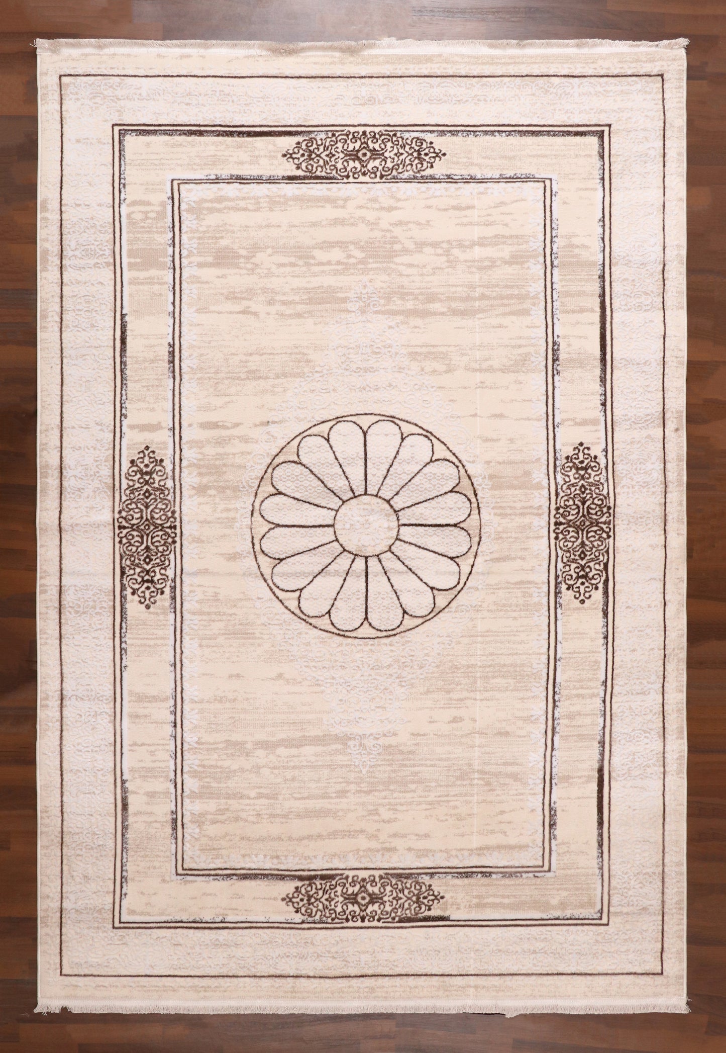 Earth Tone Linear Turkish Rug
