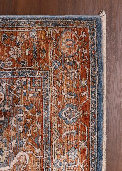 Anatolia Vintage Medallion Turkish Rug – Rust & Steel Blue