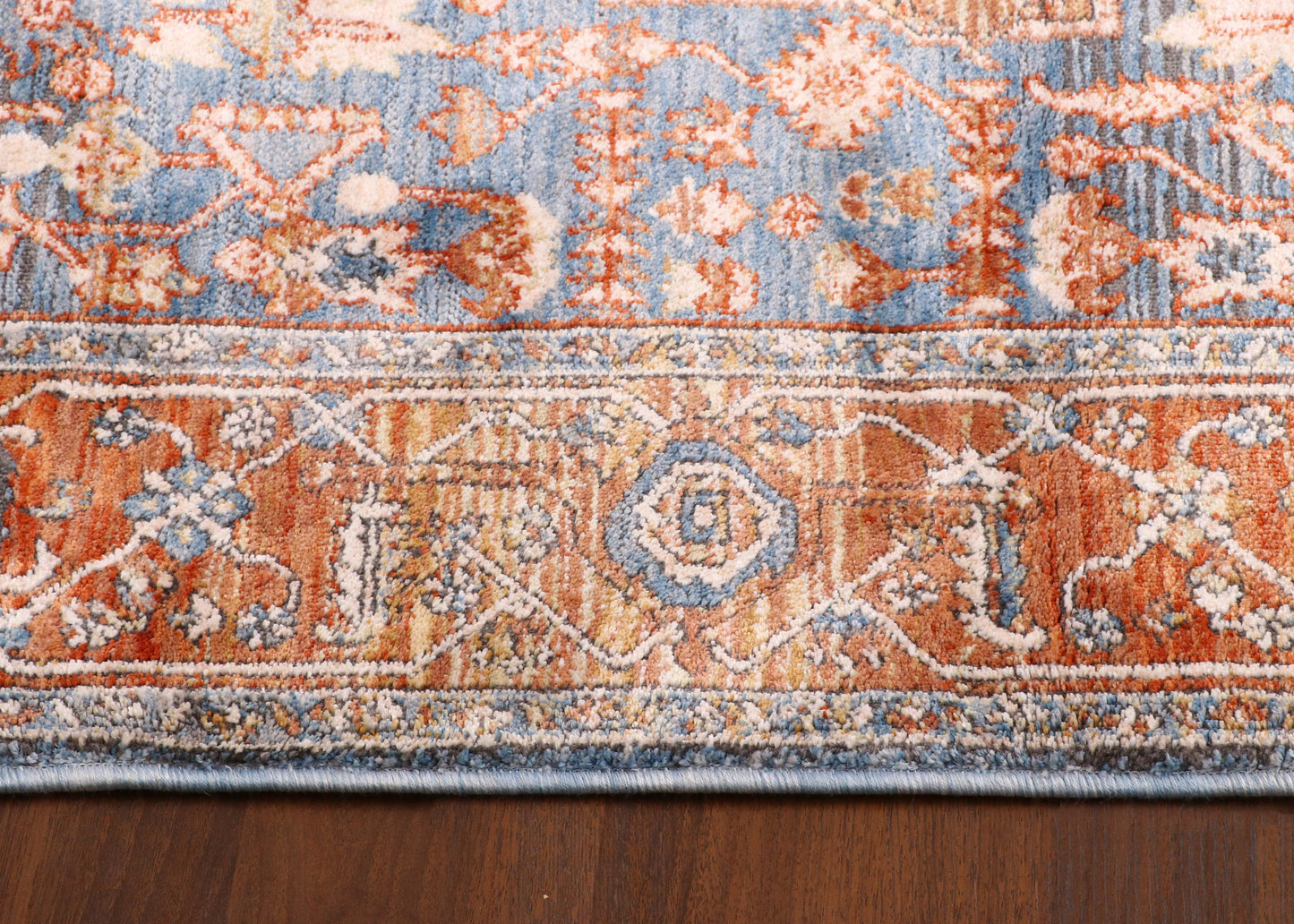 Anatolia Vintage Medallion Turkish Rug – Rust & Steel Blue