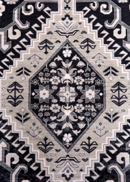 Obsidian Geometric Medallion Rug