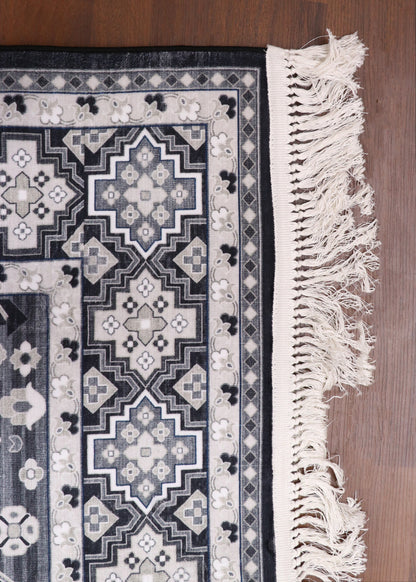 Obsidian Geometric Medallion Rug