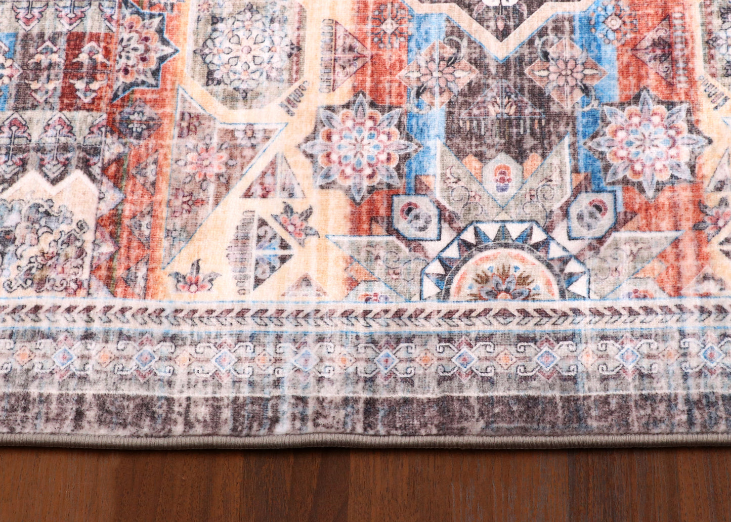Regal Amber & Rust Medallion Area Rug
