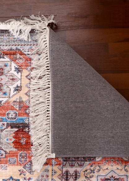 Regal Amber & Rust Medallion Area Rug