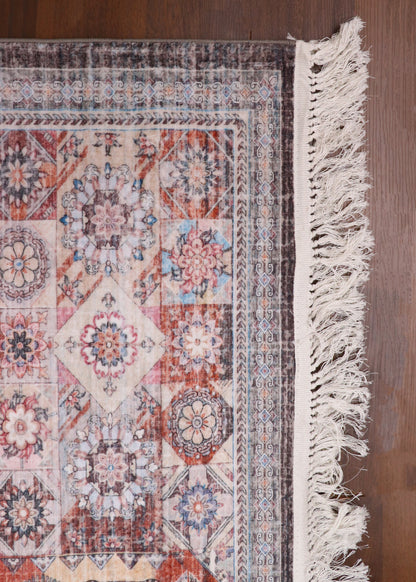 Regal Amber & Rust Medallion Area Rug