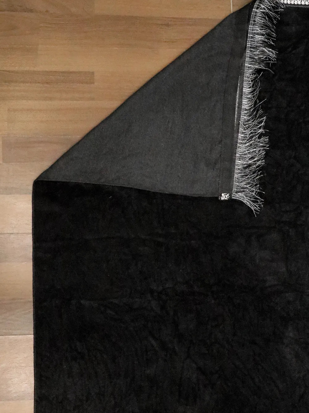Thin Cloth Black Plain Travel Prayer Mat