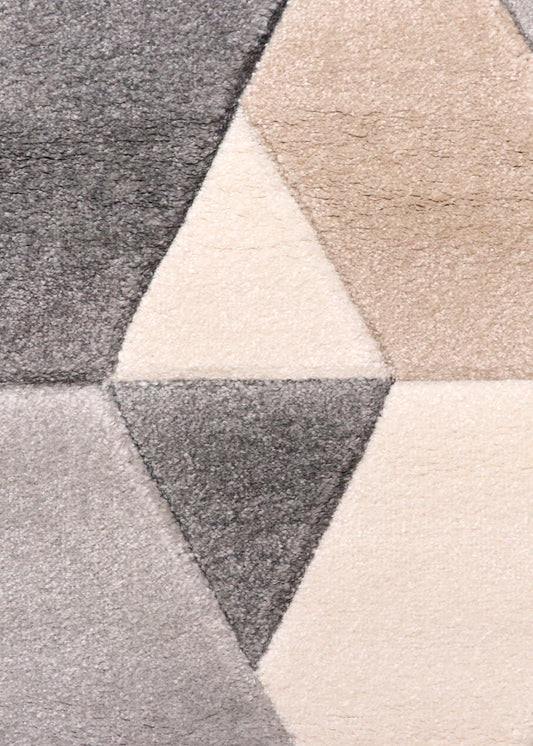 Nordic Geometric Triangular Pattern Modern - Grey & Beige