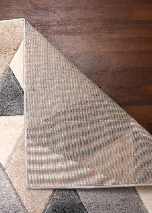 Nordic Geometric Triangular Pattern Modern - Grey & Beige