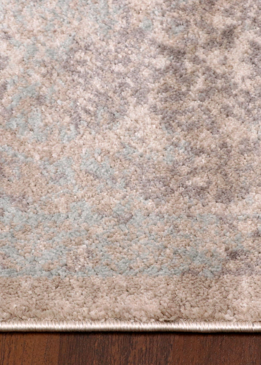 Silver Gray & Gold Vintage Medallion Turkish Rug