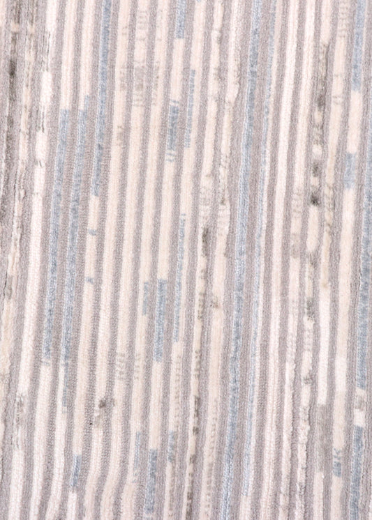 Ivory Striped Linear Textured Turkish Rug