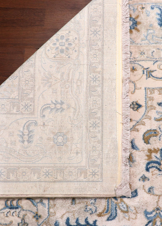Muted Mineral & Cream Turkish Area Rug
