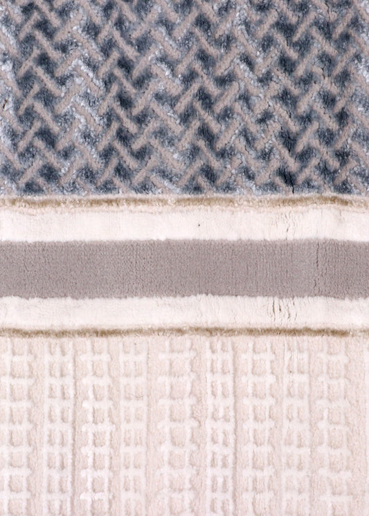 Minimalist Slate Bordered Cream Rug