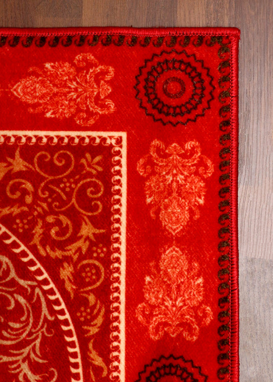 Royal Red Classic Floral Rug