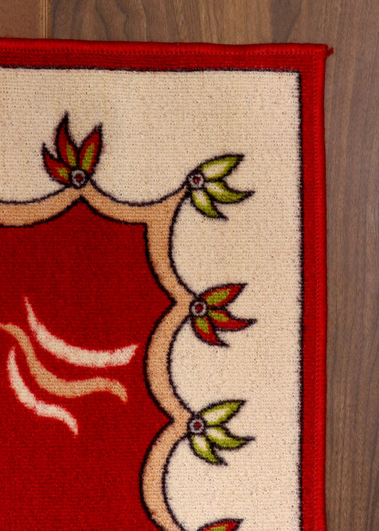 Crimson Meadow Floral Rug