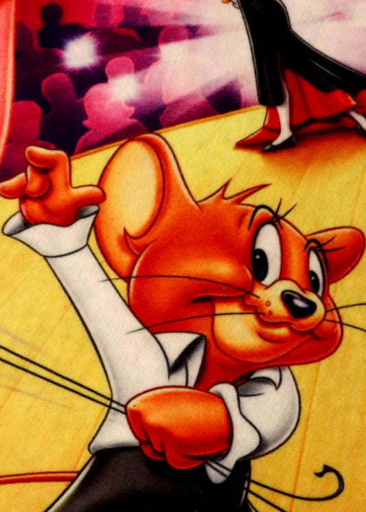 Playful Cat and Mouse Rectangle Kids Rug