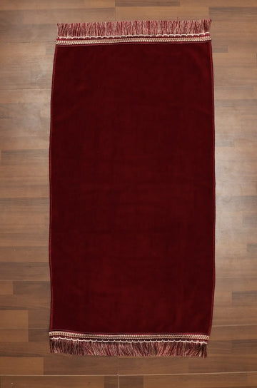 Thin Cloth Maroon Plain Travel Prayer Mat