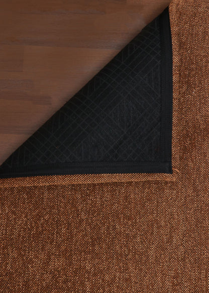 Golden & Black Plain Weave Rug