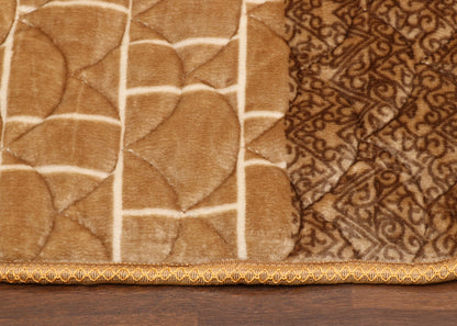 Brown Beige Velvet Foam Padded Prayer Mat