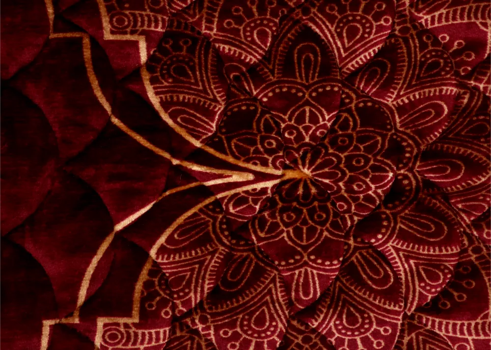 Maroon Velvet Quilted Prayer Mat