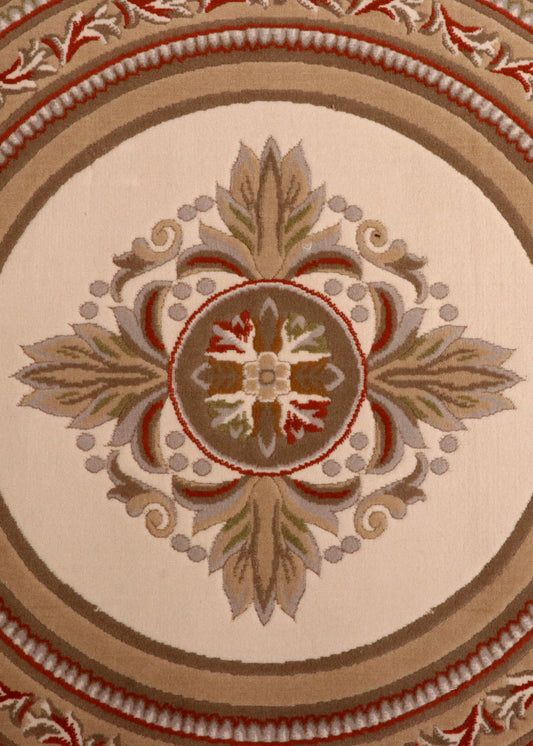 Ivory Grand Baroque Oval Turkish Rug