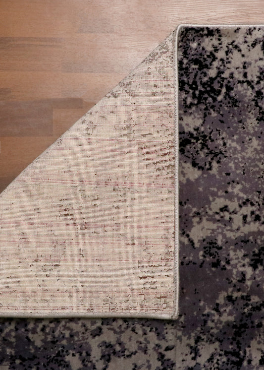 Obsidian Shadow Abstract Turkish Rug