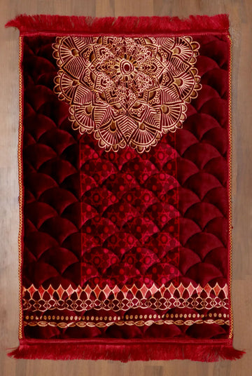 Classic Red Velvet Prayer Mat