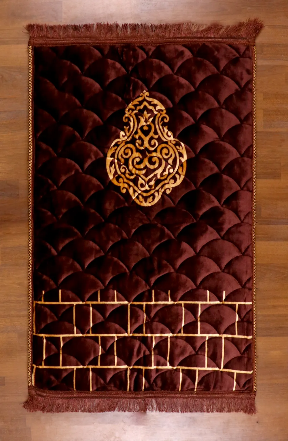 Mihrab Arch Quilted Brown Prayer Mat