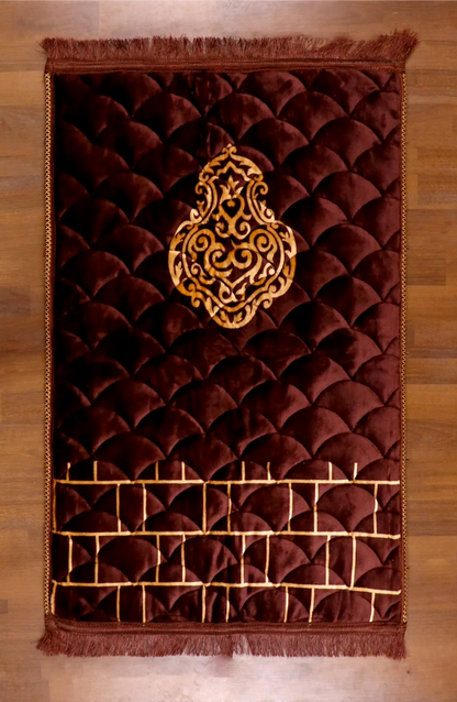 Mihrab Arch Quilted Brown Prayer Mat
