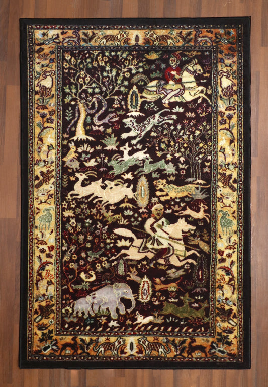 Artistic Hunting Scene Rug
