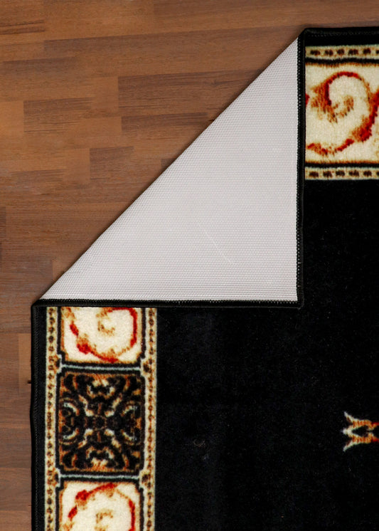 Black with Antique Pattern & Cream Border