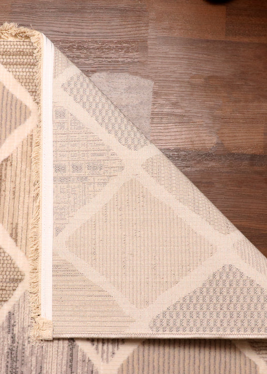 Slate & Taupe Diamond Mosaic Turkish Rug