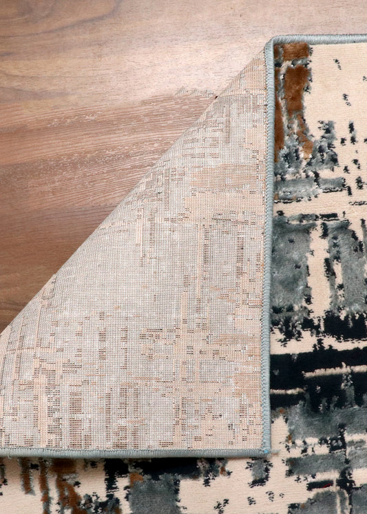 Slate & Copper Abstract Turkish Rug