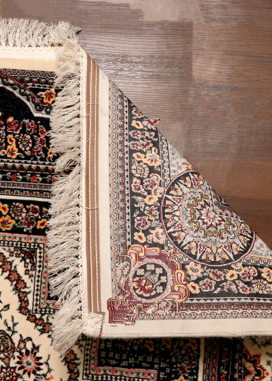 Royal Ivory & Midnight Navy Persian Rug